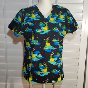 Frogs Nurse Scrub Top